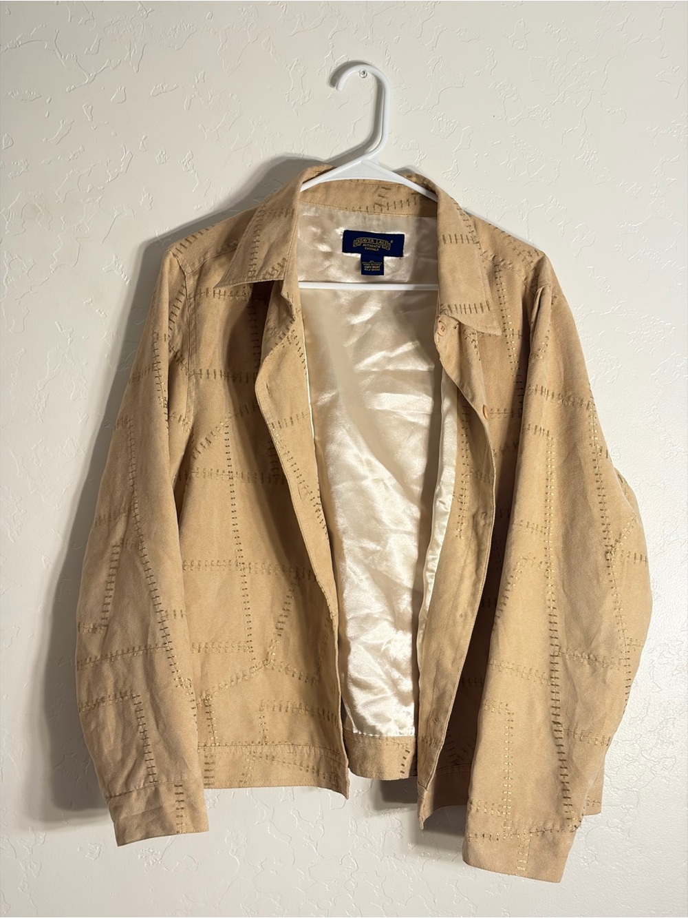 Vintage Suede Shirt Jacket - Neutral Tan